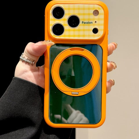 360°回転リングスタンド 角度可変 iPhone ケース MagSafe対応 ガラス背板