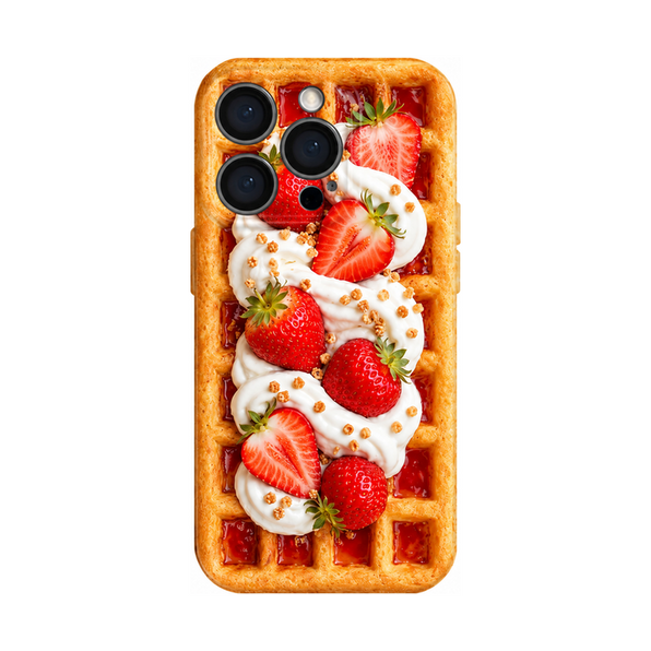 ストロベリーワッフル(ハードケース) 立体ワッフル iPhoneケース 正面
