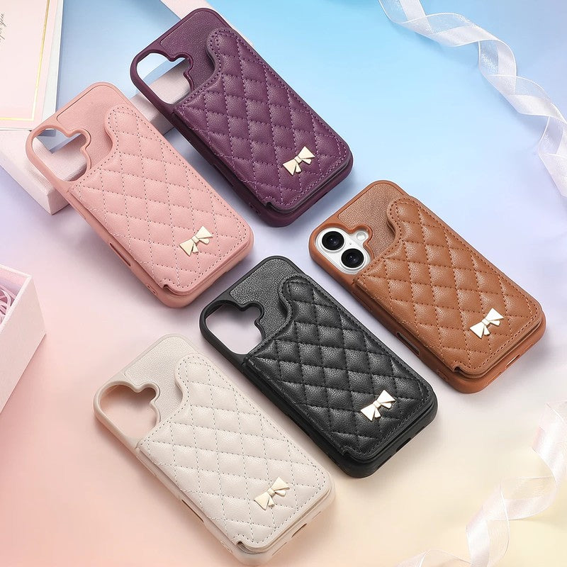キルティング ミラー付き 手帳型iPhoneケースの全体イメージ