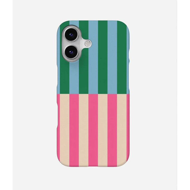 マルチカラーの縦ストライプ柄 マットiPhoneケース