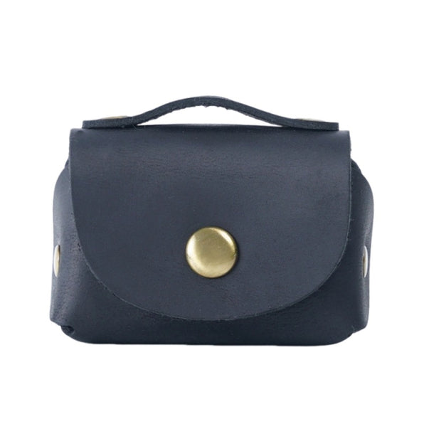 Cowhide Oil Leather Compact Coin Case