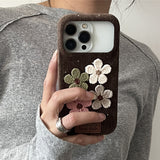 ニットフラワー ベルベット調 iPhoneケース 詳細画像 1