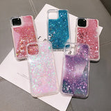 キラキラ流れるハートグリッターiPhoneケース 全5色カラーバリエーション集合イメージ