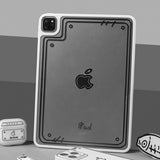 ホワイトフレームのラインアート クリアバックiPadケース