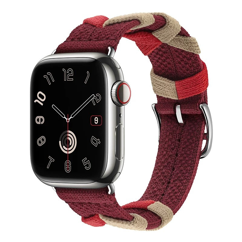 編み込みナイロン Apple Watchバンド レッド