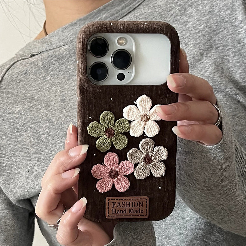 ニットフラワー ベルベット調 iPhoneケース 詳細画像 2