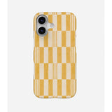 マスタードイエローの織チェック柄 マットiPhoneケース