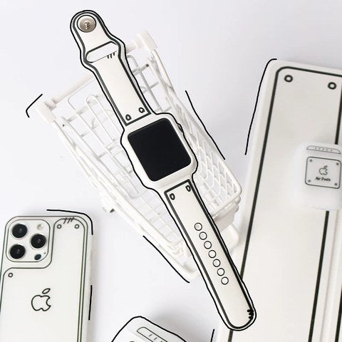 Apple Watch 線画シリコンバンド マグネットバックル 着脱