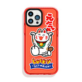 レッド 元気 招き猫モチーフ iPhoneケース