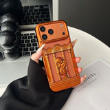 メタリックオレンジのくり抜き天使iPhoneケース