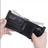 オープンポケット レザー調二つ折り財布 詳細画像 2