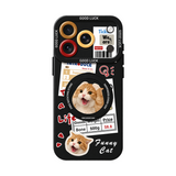 ブラック キャットB(リングスタンド) キャットコラージュ iPhoneケース