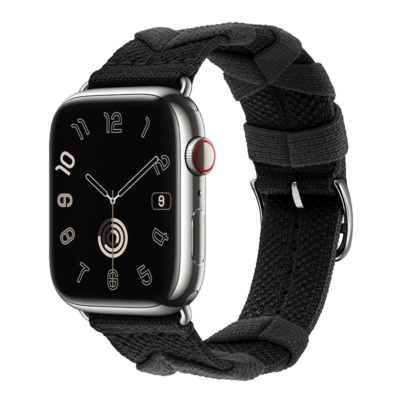 編み込みナイロン Apple Watchバンド ブラック