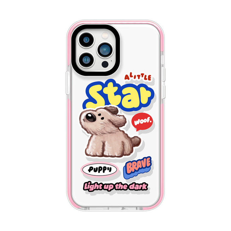 ピンク スタードッグ クリア iPhoneケース