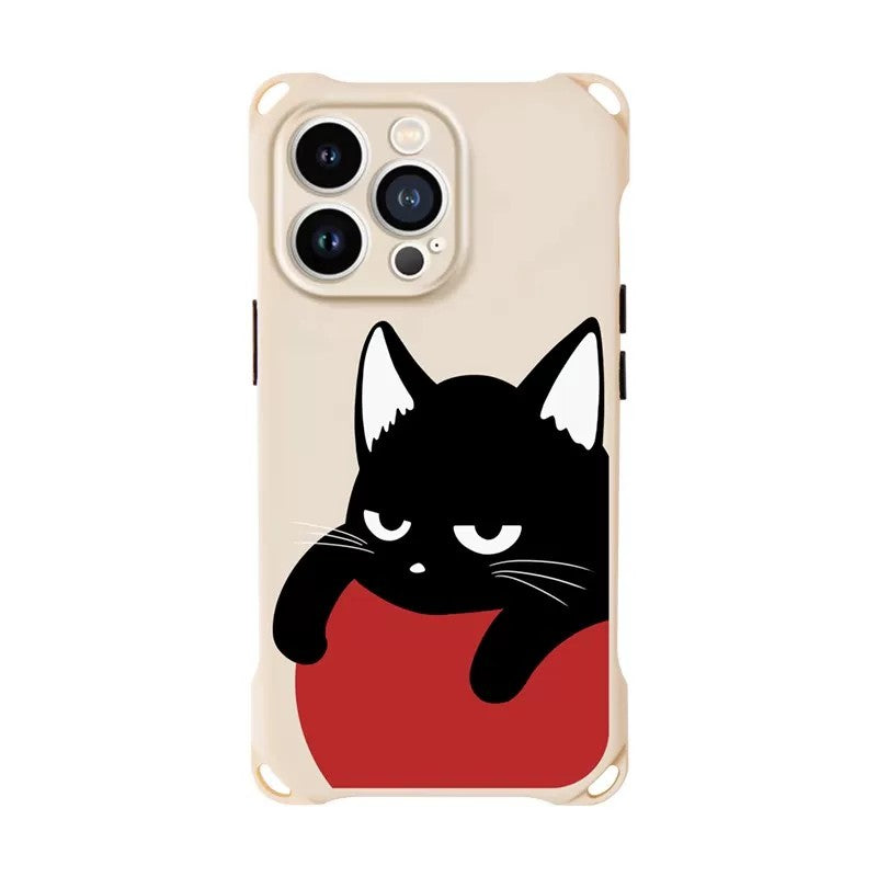 ケースのみ の 黒猫チャーム iPhoneケース