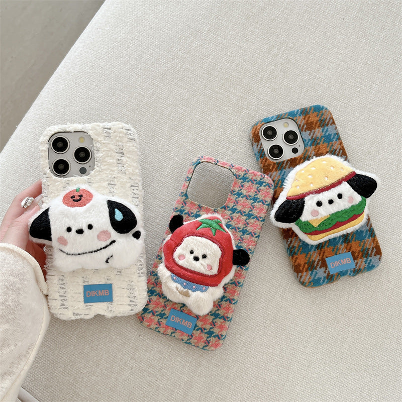 立体ドッグモチーフ チェック iPhoneケース 詳細画像 1