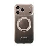 グレー×ブラック ホログラム スター柄 回転スタンド iPhoneケース