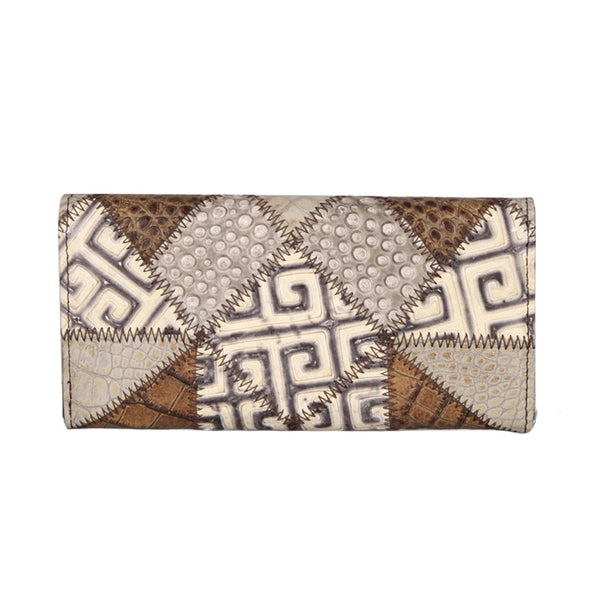 Genuine Leather Women's Wallets - Long and Bifold, Large Capacity, Patchwork, 5 Types