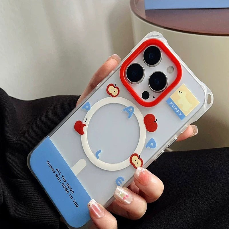 iPhone ケース クリア 子犬モチーフ 単品 MagSafe対応