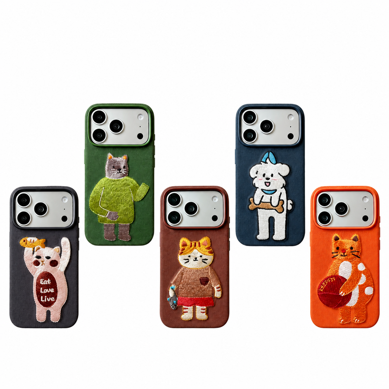 刺繍アニマル iPhoneケース 5柄