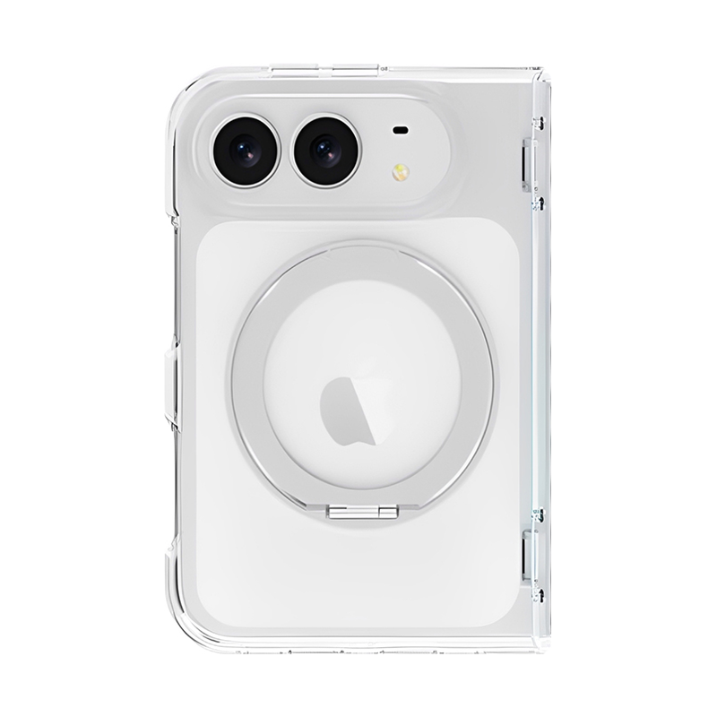クリアホワイト(360度回転リングスタンド付き)の360度回転リングスタンド対応iPhoneケース