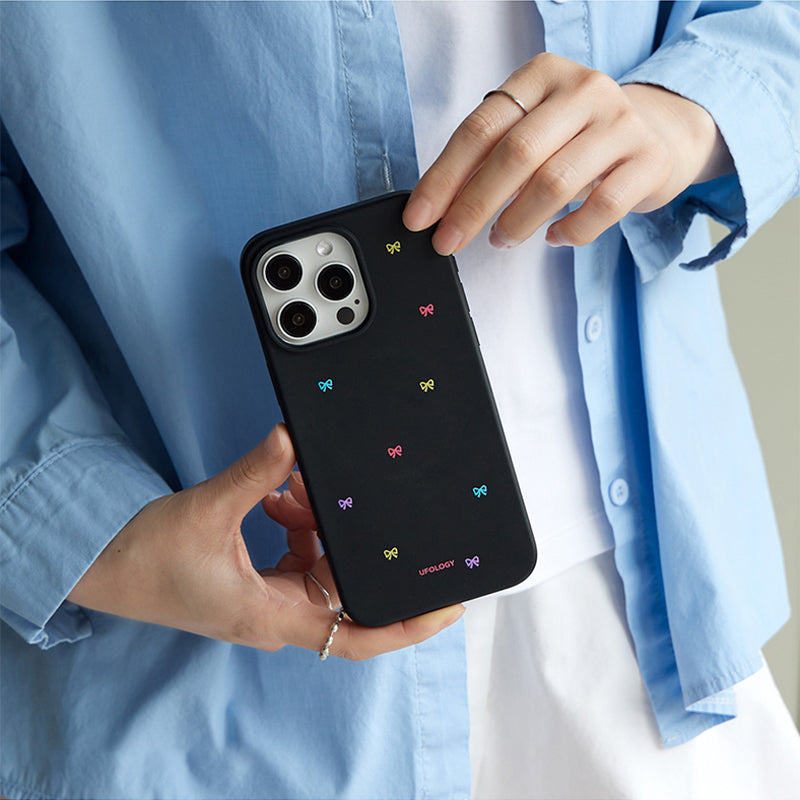 スイートなリボンモチーフ生分解性素材スマホケース