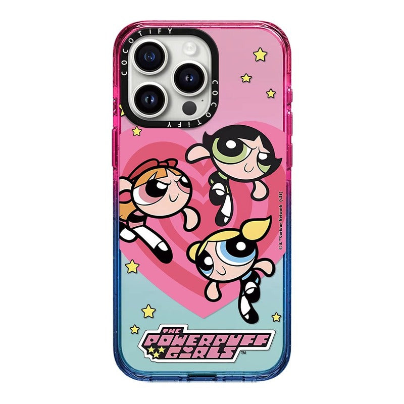 ハート柄 ソフトパステル iPhone ケース カートゥーン ガール キャラクター ピンク ハート 中央 アクリル ガーリー