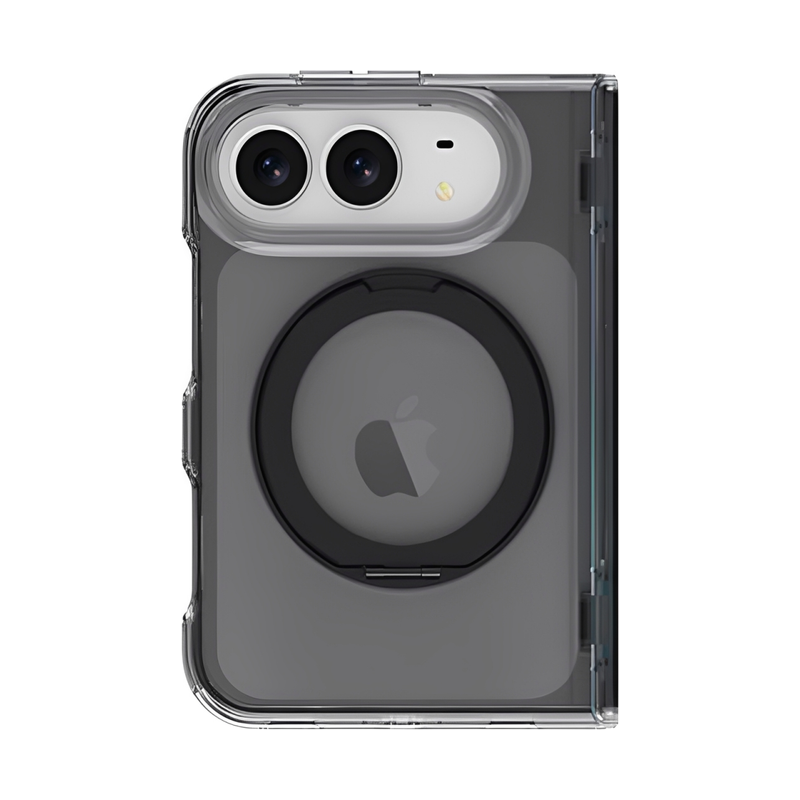 クリアブラック(360度回転リングスタンド付き)の360度回転リングスタンド対応iPhoneケース