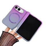 ライトパープル×ライトグレーのiPhone Duo折りたたみケース使用イメージ