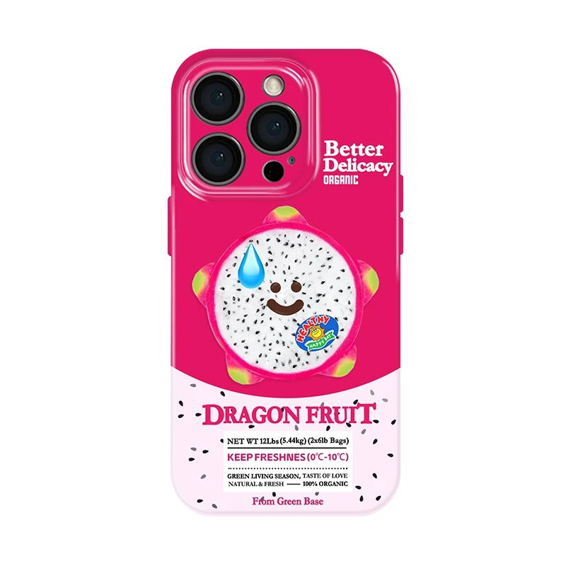 ドラゴンフルーツのスマイルフルーツ グラフィック iPhoneケース