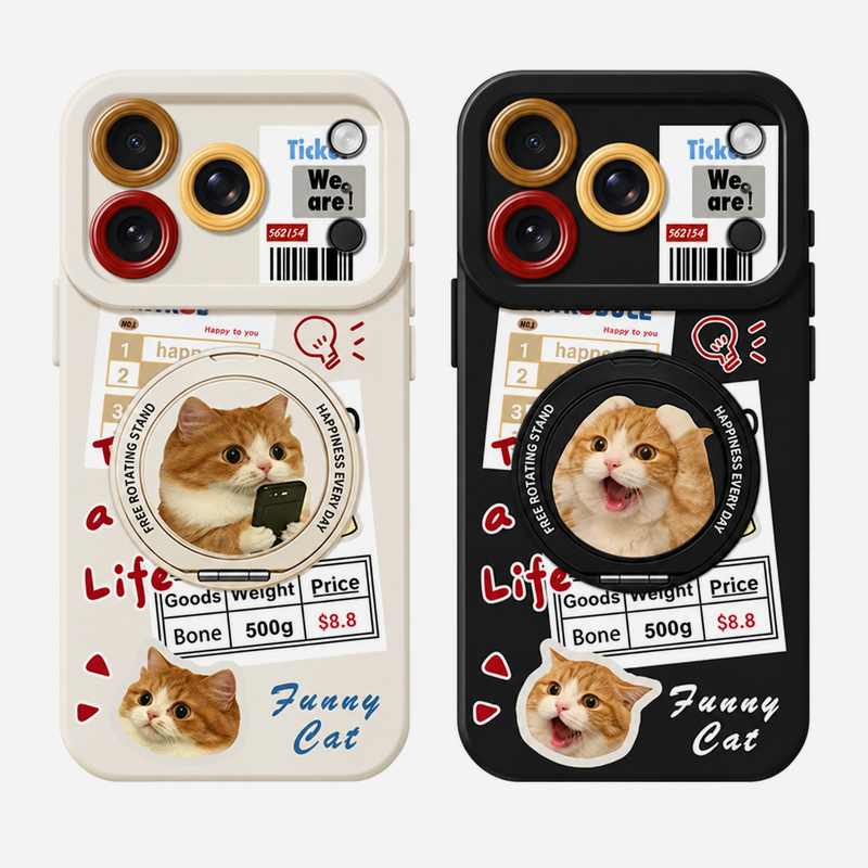 キャットコラージュ リングスタンド iPhoneケース 商品参考画像 1