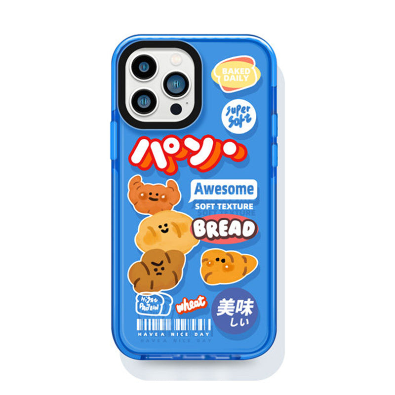 ネイビー ベーカリーモチーフ 半透明 iPhoneケース