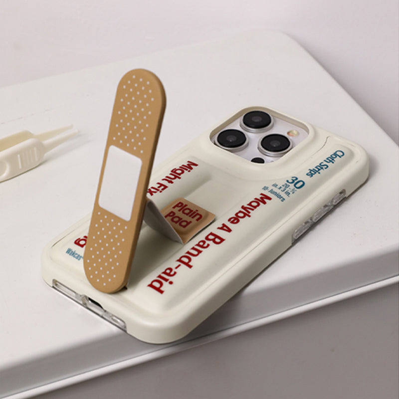 ユニークなバンドエイドモチーフスタンド一体型スマホケース