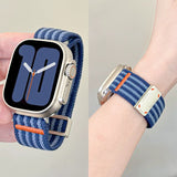 ブルー の ミリタリー ナイロン Apple Watch バンド