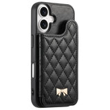 ブラック の キルティング 手帳型iPhoneケース