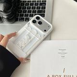 マットホワイトのくり抜き天使iPhoneケース
