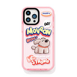 ピンク ムーブオンドッグ 半透明 iPhoneケース