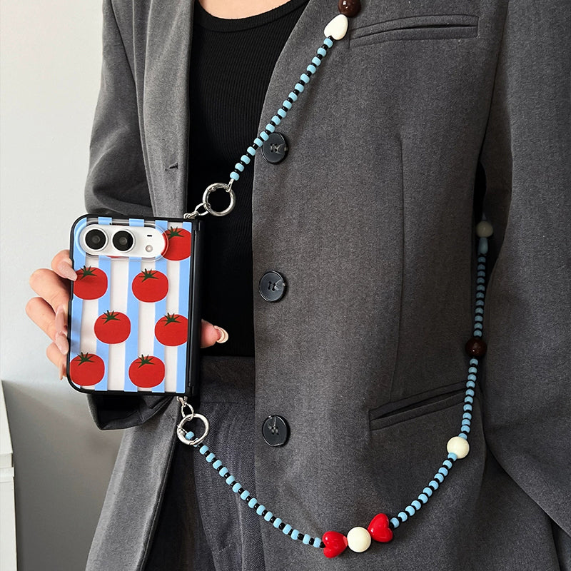 トマト柄 ストラップ付き 折りたたみスマホケースの商品画像 10
