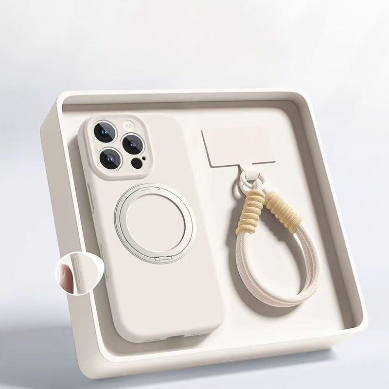 アイボリーの回転リングスタンド付きiPhoneケース 商品イメージ