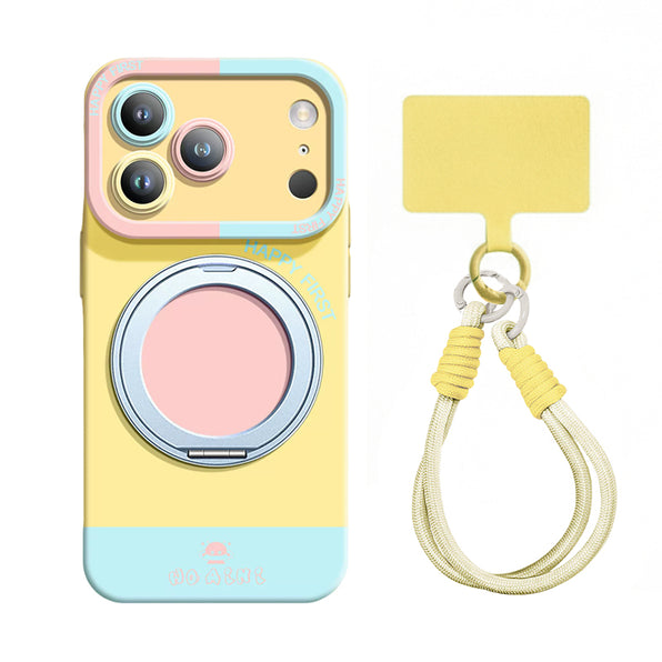 【新增顏色】多巴胺色矽膠iPhone手機殼 附掛繩 防摔 共5色