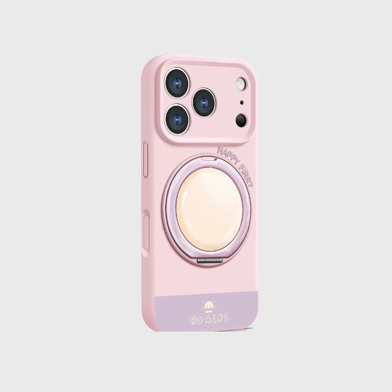 iPhone ケース シリコン リングスタンド サンドピンク 単品 全包耐衝撃 韓国風