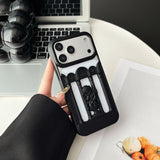 マットブラックのくり抜き天使iPhoneケース