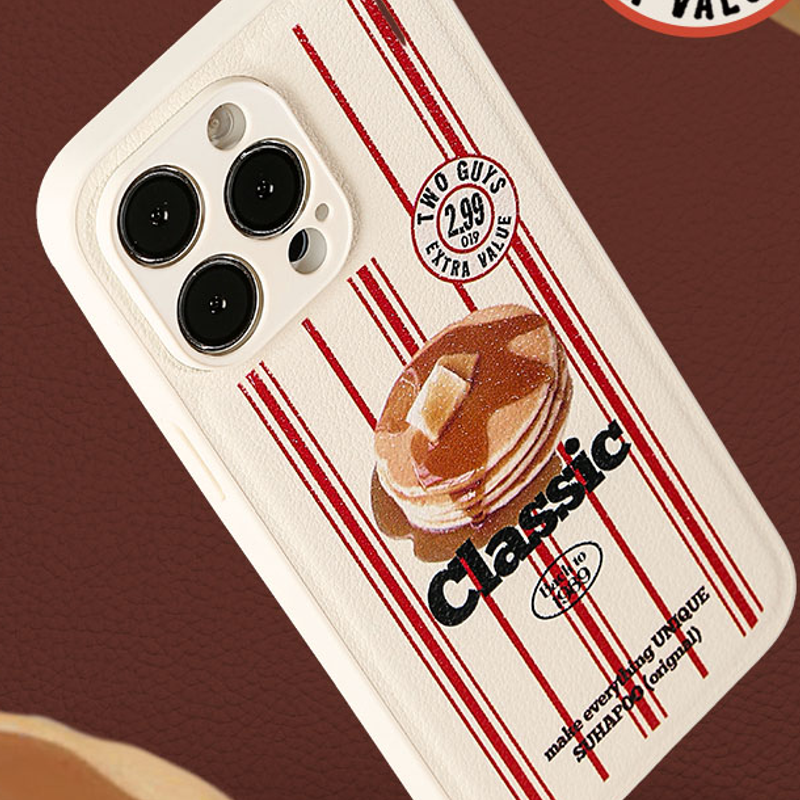 パンケーキストライプ iPhoneケース ブラウン背景