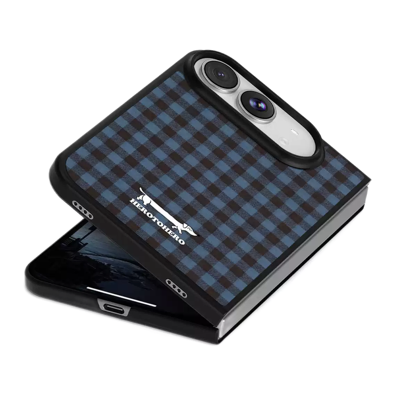 ブルーブラウンチェック 折りたたみスマホケース 商品参考画像 4