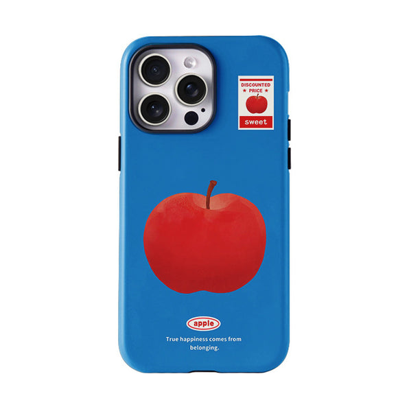 アップル柄 二合一マット iPhoneケース
