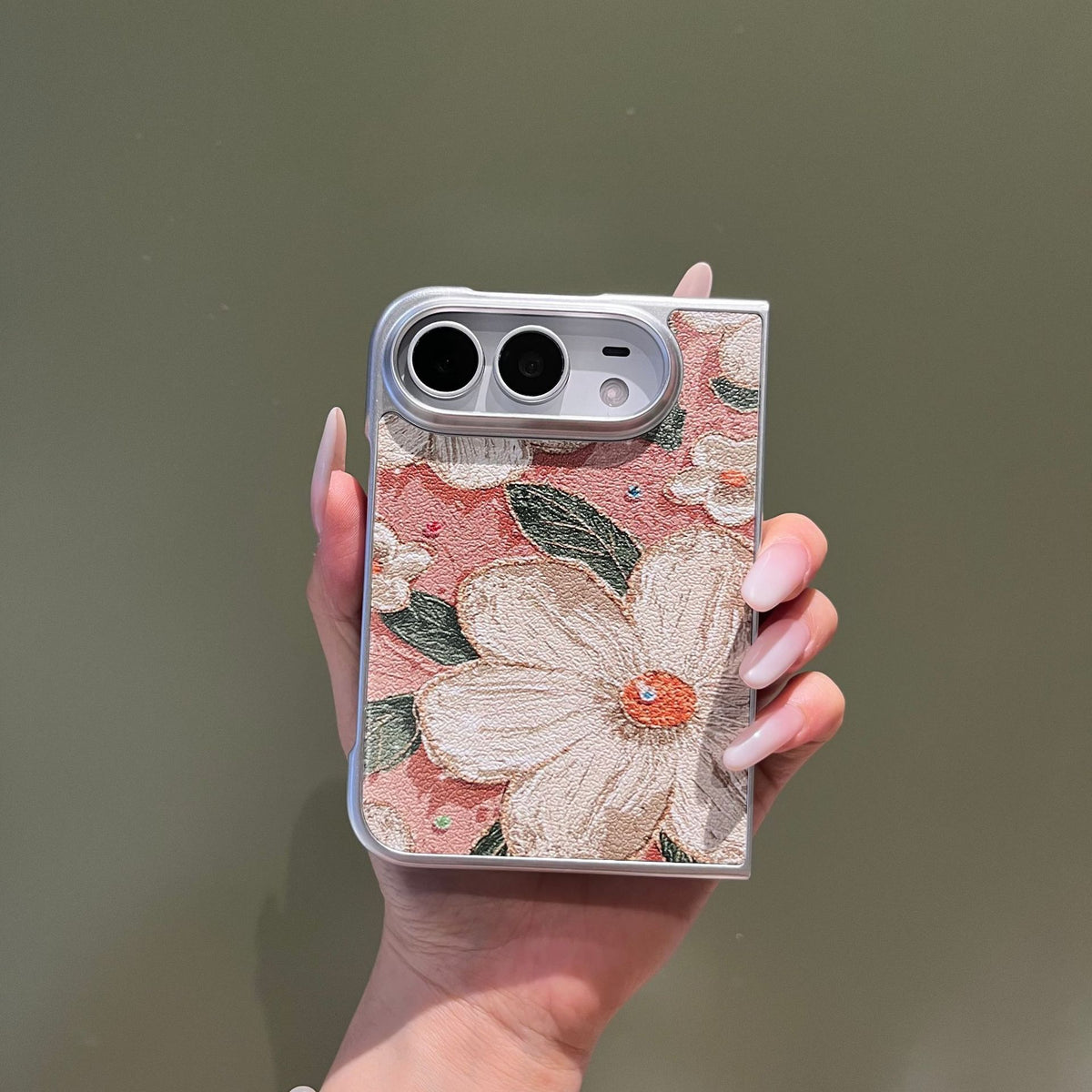 油絵風花柄iPhone Duoケースのデザイン・使用イメージ 7