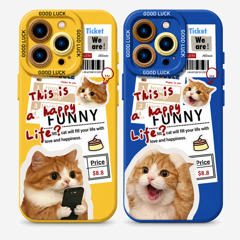 ニュースペーパーキャット柄 iPhoneケース 商品参考画像 1