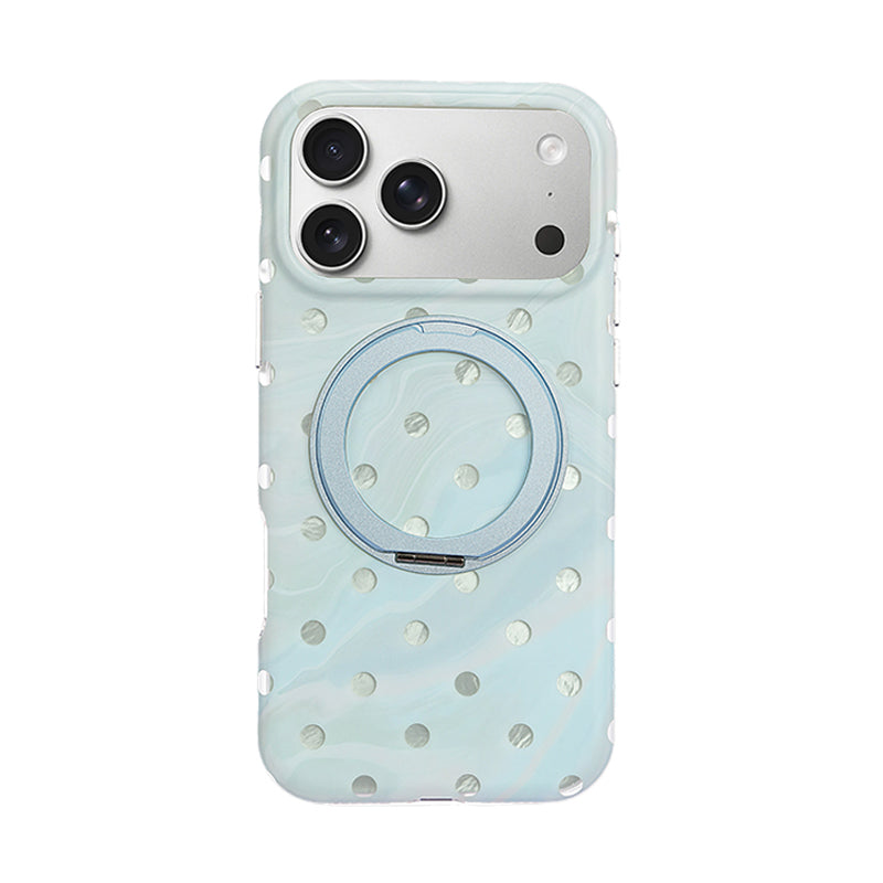 マーブルドット IMD iPhoneケース ブルー 360°回転スタンド