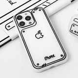 ホワイト 落書き風 手描きライン iPhoneケース 単品