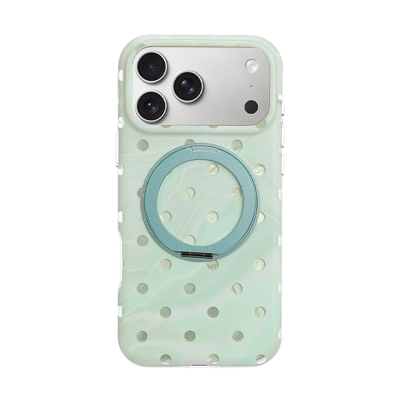 マーブルドット IMD iPhoneケース グリーン 360°回転スタンド